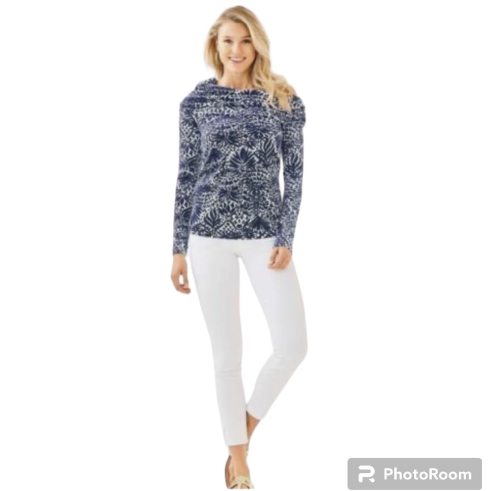 Lilly Pulitzer Belinda Pullover By Land Or By Sea Print Size M